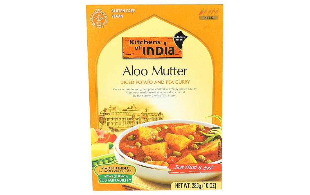 Kitchens Of India Aloo Mutter Diced Potato And Pea Curry   Box  285 grams